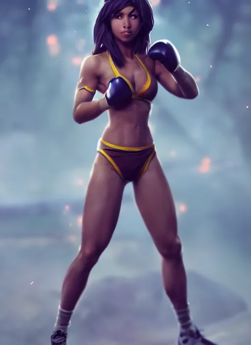 Prompt: fitness taliyah, from league of legends, au naturel, exhibant, boxing, in shape, hyper detailed, digital art, trending in artstation, cinematic lighting, studio quality, smooth render, unreal engine 5 rendered, octane rendered, art style by klimt and nixeu and ian sprigger and wlop and krenz cushart