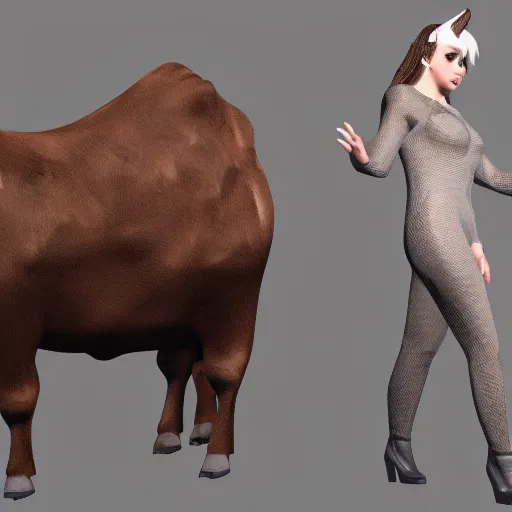 Prompt: a marvelous Designer Render of a cow costume