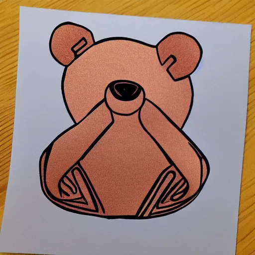 Image similar to an origami bear in cartoon style