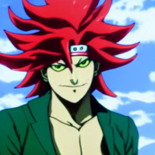 Image similar to a photograph of kakyoin from jojo's bizarre adventure, filmic, cinematographic