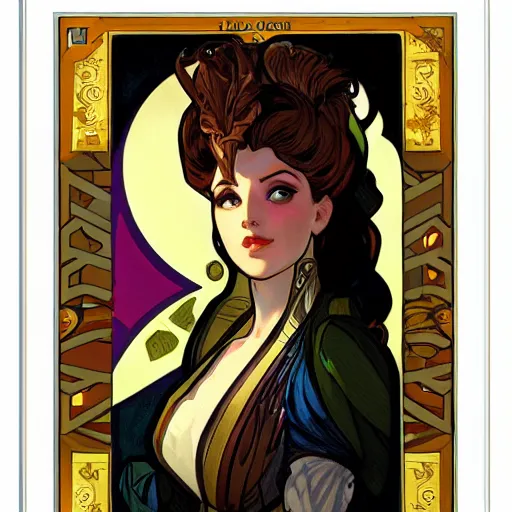 Image similar to portrait of lux from league of legends, art by alphonse mucha and greg ruthkowski