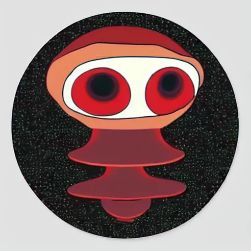 Image similar to cute fly agaric with eyes sticker