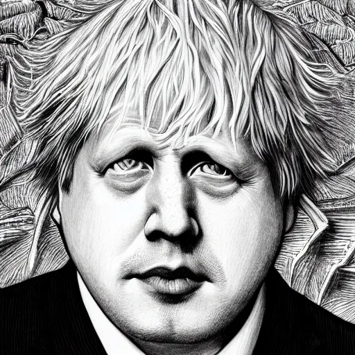 Image similar to boris johnson by kentaro miura, hyper-detailed