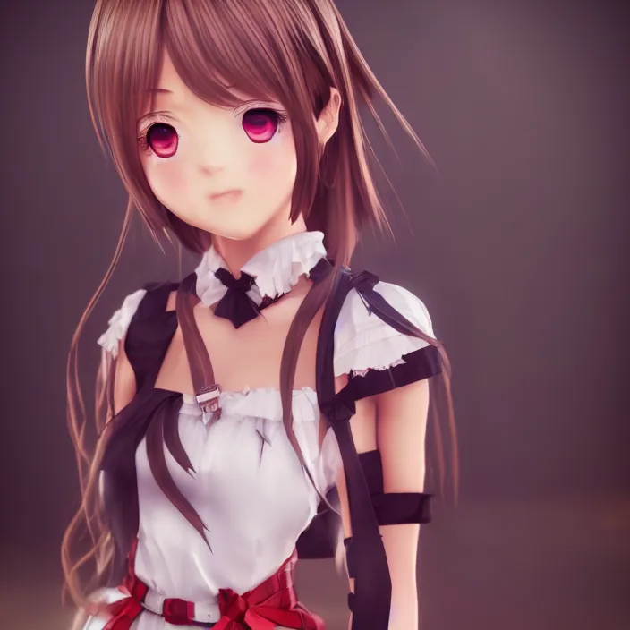 Image similar to a potrait of anime girl, my dress up darling anime, fine details, night setting, realistic shaded lighting, unreal engine 5, radiant light, detailed and intricate environment