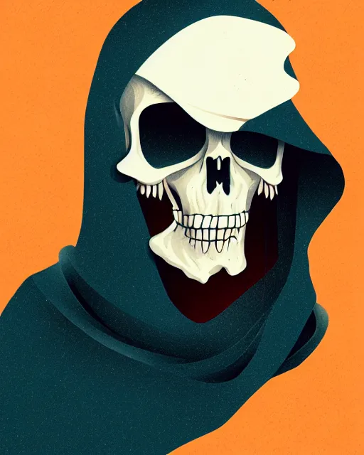 Prompt: a vector based illustration of the grim reaper, by sachin teng and loish, vibrant, vector art, award winning, stunning, trending on art station, highly detailed
