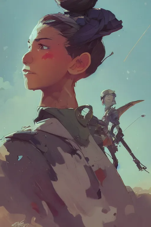 Image similar to my own mind goes to war with me behance hd artstation by jesper ejsing, by rhads, makoto shinkai and lois van baarle, ilya kuvshinov, ossdraws, that looks like it is from borderlands and by feng zhu and loish and laurie greasley, victo ngai, andreas rocha