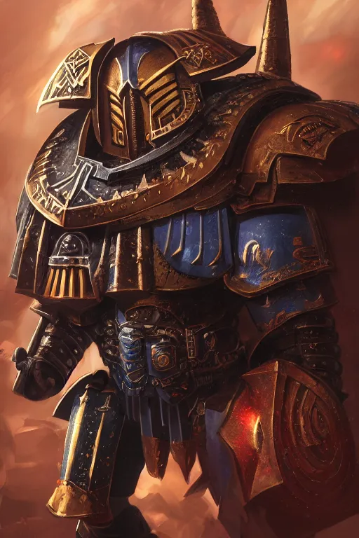 Image similar to armor portrait heros warhammer 4 0 k horus heresy fanart - the primarchs emperor by johannes helgeson animated with vfx concept artist & illustrator global illumination ray tracing hdr fanart arstation zbrush central hardmesh 8 k octane renderer comics stylized