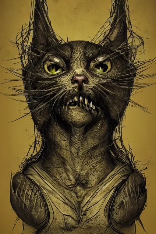 Image similar to a mutant cat in the style of H.R. Giger, Trending on artstation, artstationHD, artstationHQ, 4k, 8k