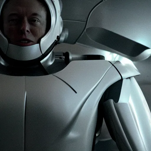 Prompt: movie still of elon musk cyborg, cinematic composition, cinematic light, criterion collection, by edgar wright