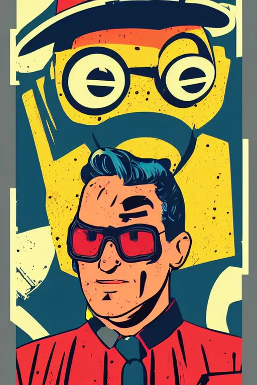 Image similar to fallout 7 6 retro futurist illustration art by butcher billy, sticker, colorful, illustration, highly detailed, simple, smooth and clean vector curves, no jagged lines, vector art, smooth andy warhol style