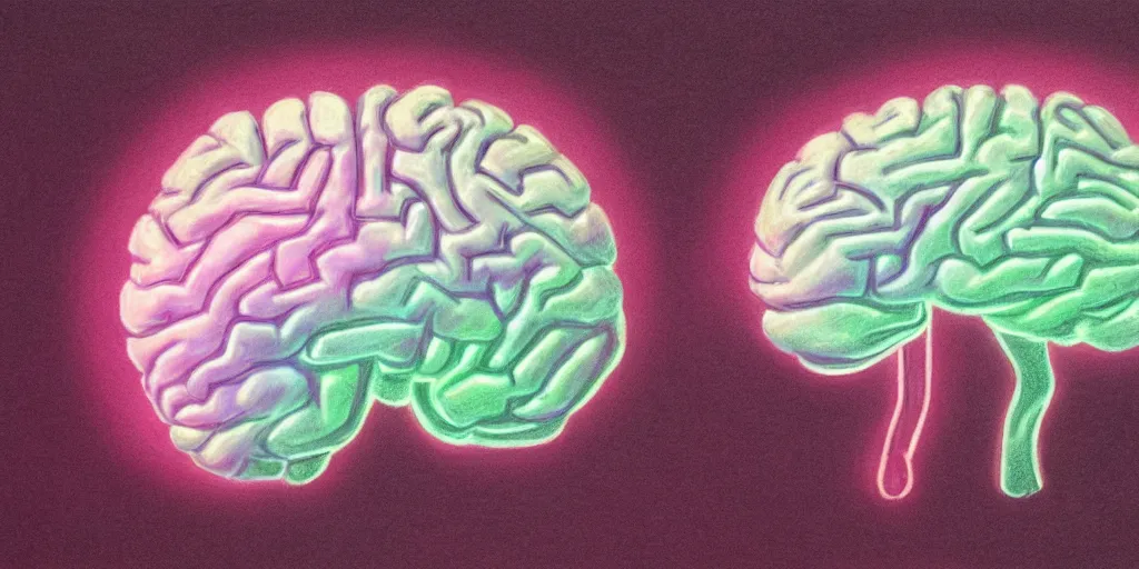 Prompt: a pastel drawing of a cybernetic brain