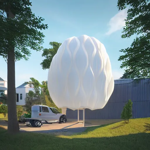 Prompt: inflatable residential building, archviz