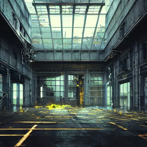 Prompt: “derelict architecture buildings, building designed by architect Norman Foster, architecture digest, building surrounded in a luxurious environment, modern tones, fluorescent lighting,volumetric Lighting, cyber punk, photorealism, high detail, golden ratio, cinematic, octane renderer”