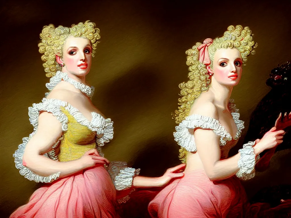 Image similar to britney spears by jean honore fragonard, highly detailed, intricate