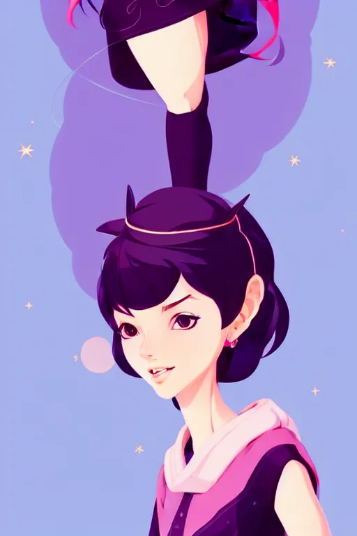 Prompt: fullbody portrait of a cute fantasy fashionable cartoon girl, clean cel shaded vector art. shutterstock. behance hd by lois van baarle, artgerm, helen huang, by makoto shinkai and ilya kuvshinov, rossdraws, illustration,