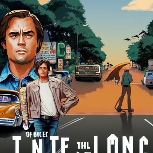 Prompt: film still of once upon a time in hollywood art by Dice Tsutsumi, Makoto Shinkai, Studio Ghibli,