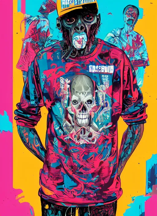 Image similar to zombie full body hiphop streetwear drip, tristan eaton, victo ngai, artgerm, rhads, ross draws