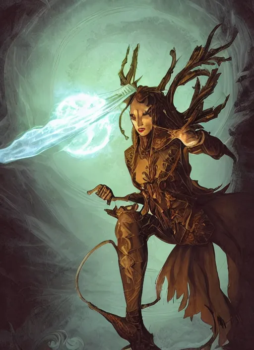 Prompt: an acanthus mage ( an acanthus is a mage specializing in the arcana of fate and time ) from the modern supernatural arcane thriller ttrpg'mage : the awakening ', fey fated ethereal modern aesthetic, 8 k, character concept reference art, by david mattingly and michael william kaluta and steve prescott and alex ross and annie liebovitz.