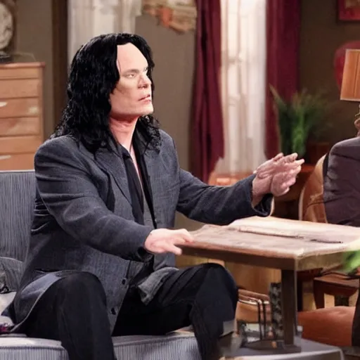 Prompt: Tommy Wiseau as a guest on the TV show Spencer's BIG 30