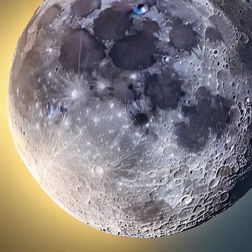 Prompt: photo of the moon exploding in the sky on a clear, cloudless sky, blue sky