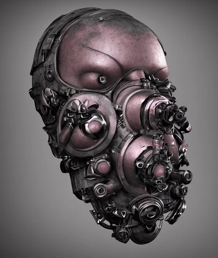 Image similar to Steampank biomechanical face mask, octane render, cinematic, highly detailded