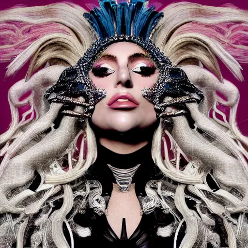 Image similar to intricate detail, lady gaga artpop act ii, album cover,