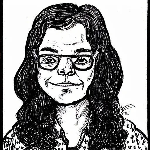 Image similar to a portrait illustration of Carol Brunette drawn by ROBERT CRUMB