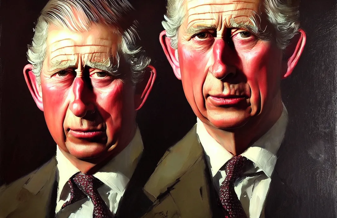 Prompt: portrait of prince charles!!!!!!!!!!!!!!!!!!!!!!!!!!!, detailed face, detailed painting, epic lighting, by ilya repin, phil hale and kent williams