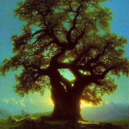 Image similar to a wise old oak by albert bierstadt