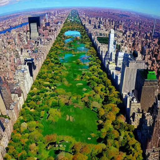 Image similar to a 180 degrees photo of central park