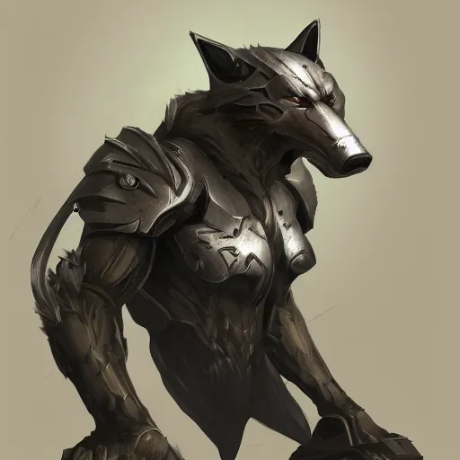 Image similar to iron wolf , trending on Artstation