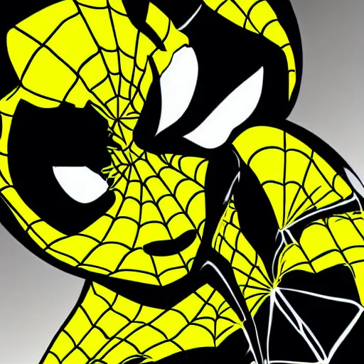 Image similar to black and yellow spiderman girl costume drawn by steve ditko comic book art style, 4 k digital art