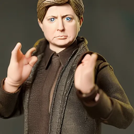 Prompt: dave foley action figure, product shot, with accessories