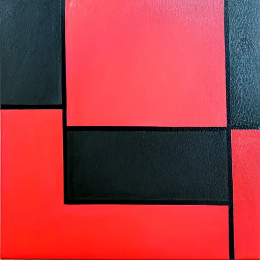 Image similar to oil painting, black square on canvas