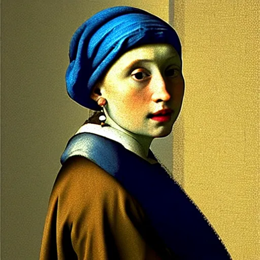 Image similar to girl with a pear earring by vermeer