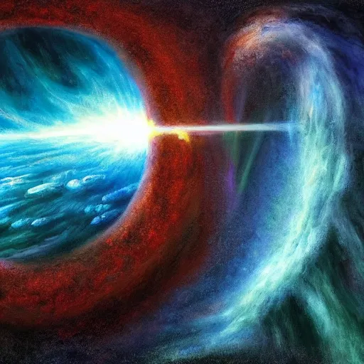 Prompt: a portal in space that goes to a universe without limits, artstation hall of fame gallery, editors choice, #1 digital painting of all time, most beautiful image ever created, emotionally evocative, greatest art ever made, lifetime achievement magnum opus masterpiece, the most amazing breathtaking image with the deepest message ever painted, a thing of beauty beyond imagination or words