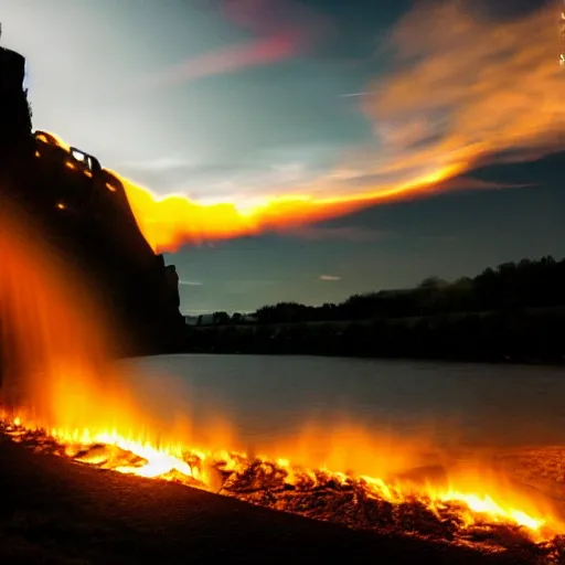 Image similar to Photo of the rhine flames, Dramatic lighting