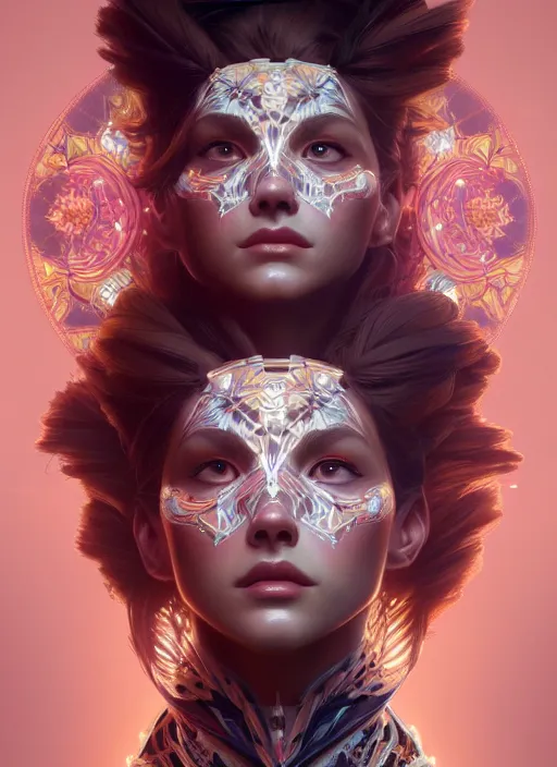 Image similar to symmetry!! portrait of floral! horizon zero dawn machine, intricate, elegant, highly detailed, digital painting, artstation, concept art, smooth, sharp focus, illustration, art by artgerm and greg rutkowski and alphonse mucha, 8 k