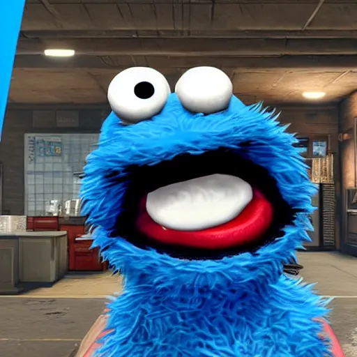 Image similar to cookie monster in gta 5 cover photo 8 k hyperdetailed photorealism