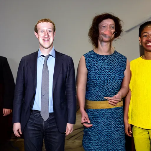 Image similar to Mark Zuckerberg with bright yellow and porous looking skin