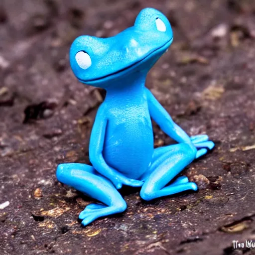 Image similar to a blue frog