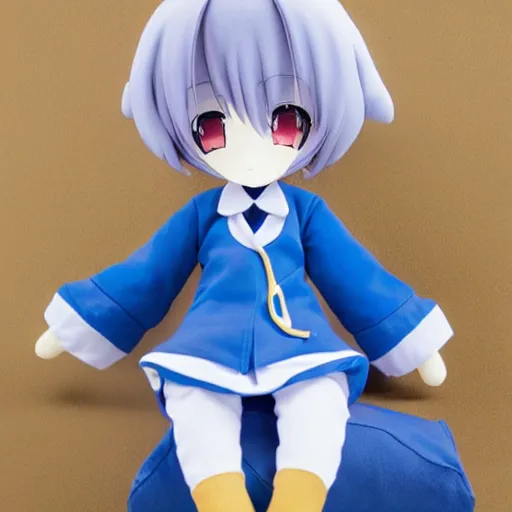 Image similar to cute fumo plush of a girl in a doctor uniform, gold and blue, anime girl