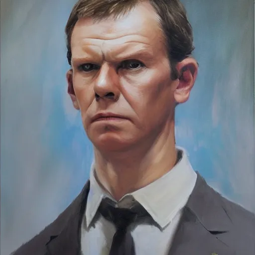 Prompt: ultra realistic portrait painting of simon skinner from hot fuzz, art by frank frazetta, 4 k, ultra realistic, highly detailed, epic lighting