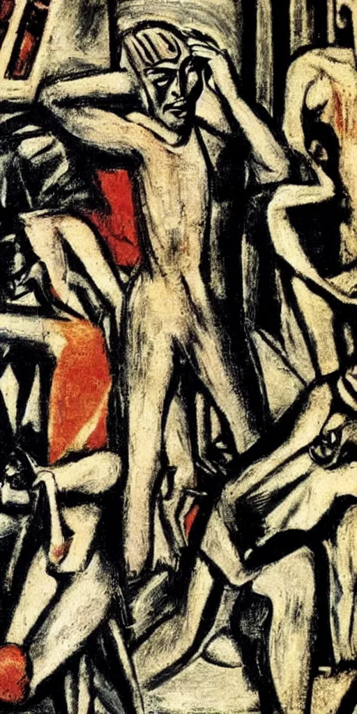 Image similar to time does not exist anymore by max beckmann