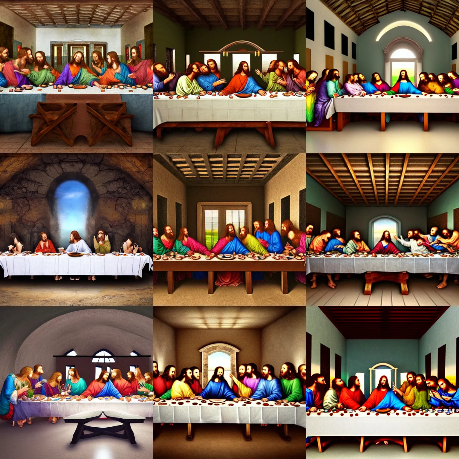 Prompt: The Last Supper on butterfly wings, 3d rendered, fantasy art, hyper realistic, detailed