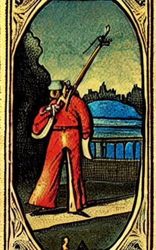 Prompt: The music guy, tarot card from the 1600s