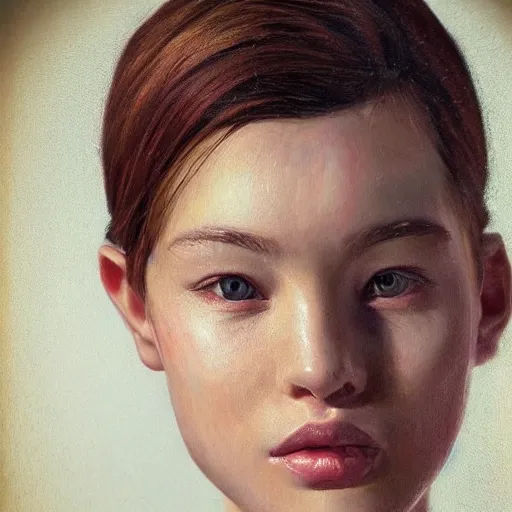 Image similar to realistic portrait, photorealistic., smooth skin.