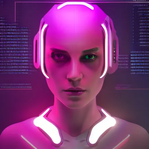 Prompt: female cyberpunk android in the style of beeple, neon lights, futuristic, 8 k resolution, trending on artstation, cg society, award winning