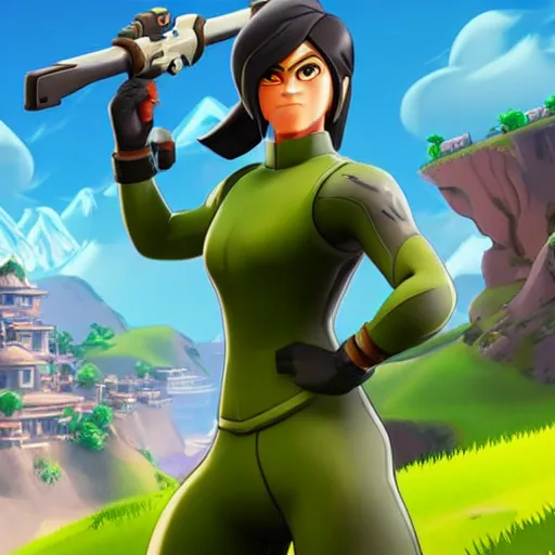 Image similar to toph beifong in fortnite, character render, full body shot, highly detailed, in game render