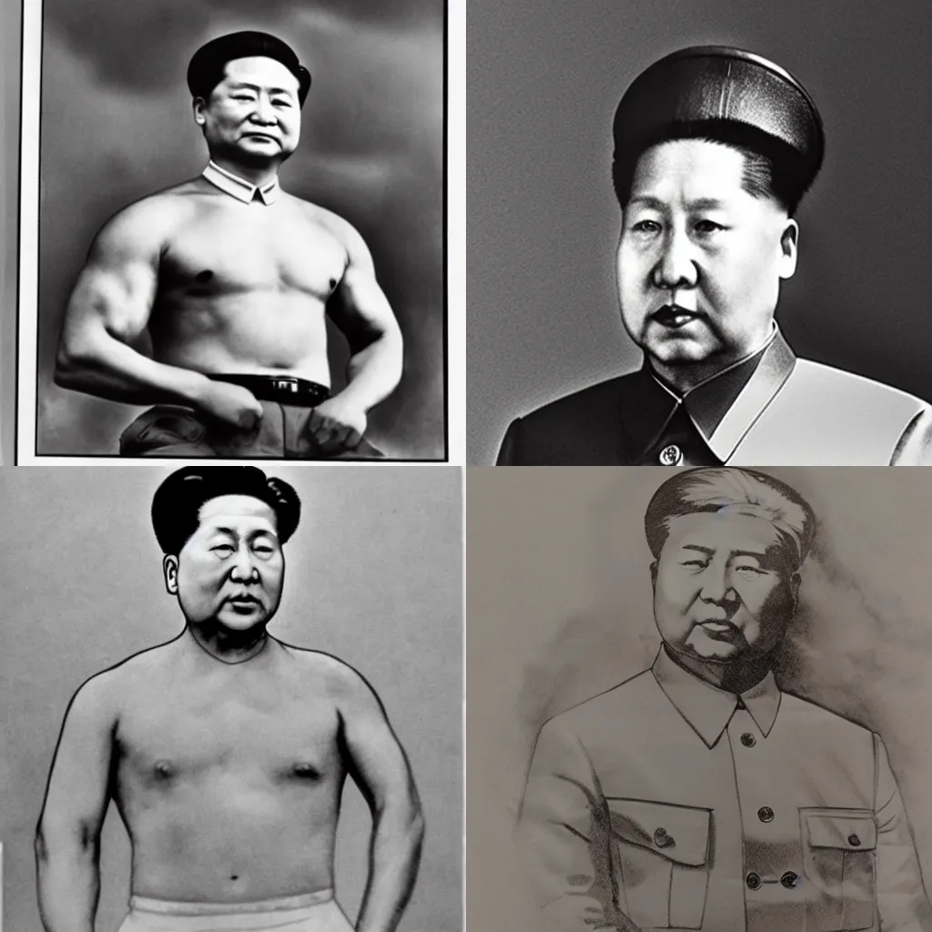 Prompt: a muscular mao zedong